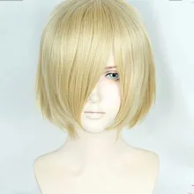 Anime Yuri on Ice Plisetsky Yuri Cospaly Wigs Short Blonde Synthetic Hair Peruca COS Wig