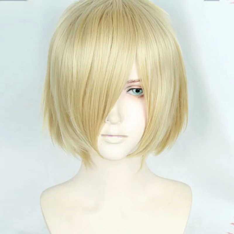 Anime Yuri on Ice Plisetsky Yuri Cospaly Wigs Short Blonde font b Synthetic b font font