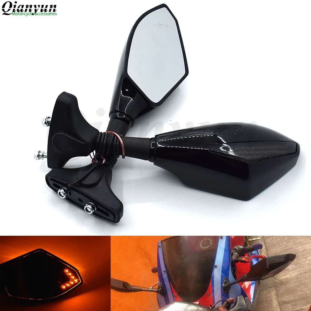 

Universal Motorcycle LED Steering Light Flash Rearview Mirror Side View Mirror For Suzuki GSXR750 GSXR600 GSXR1000 TL1000S GSR75