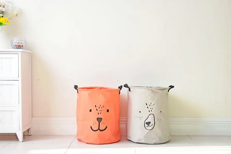 ROSEHOME животное лицо корзина с рисунком для игрушек корзина для белья Организация домашнего хозяйства Складная грязная одежда книги корзина для хранения