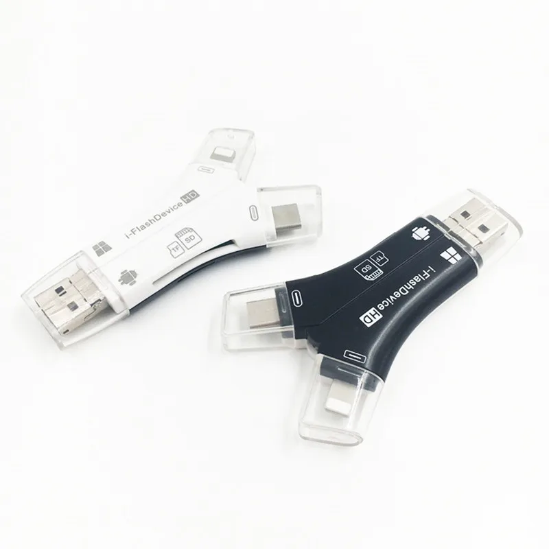 4 в 1 USB 2 0 Micro SD & TF Card Reader Адаптер для iPhone 6 7 8 iPad Macbook Android Камера|Картридеры| |