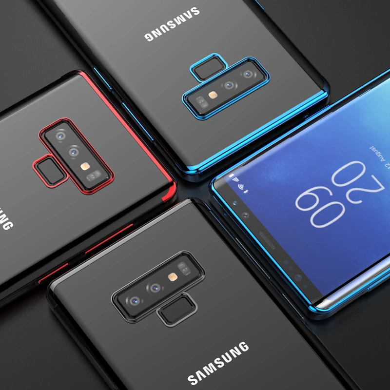 Чехол для Samsung Galaxy Note 9 окрашенная рамка Vpower кристально чистый мягкий чехол