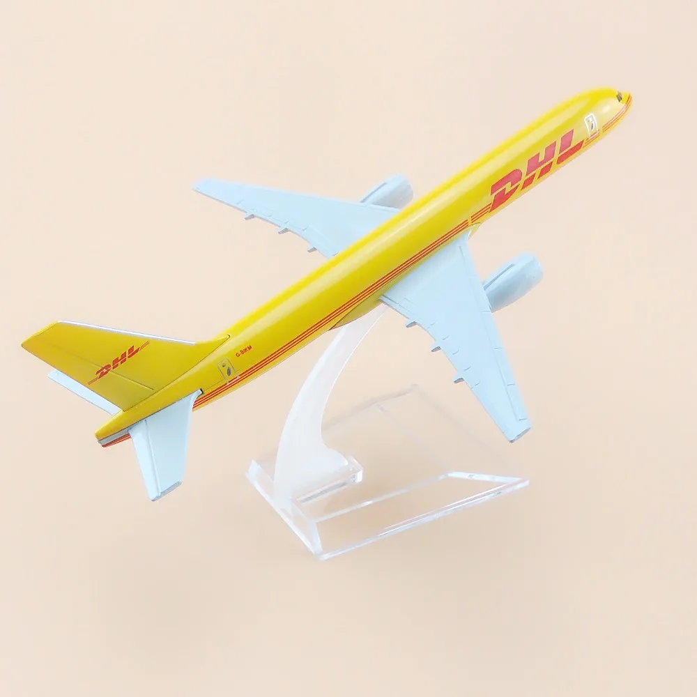 16 см сплав металла воздуха DHL B757 авиалиний модель самолета DHL Boeing 757 Airways модель самолета Стенд отлитая модель самолета подарки для детей