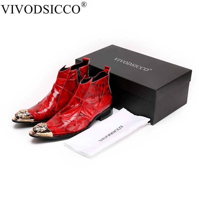 red leather cowboy boots