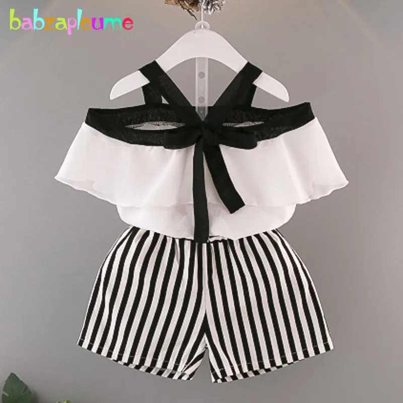 2 шт. детские футболки и шорты в полоску на возраст 6 лет|shorts clothing|clothing fashionclothing sets |