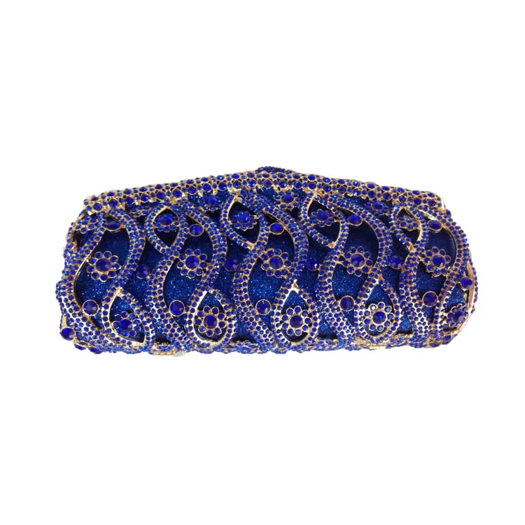 Africa Bridal Hard Case Metal Box Clutch Purse Night Clutch Bags for Women Wedding Prom Dinner