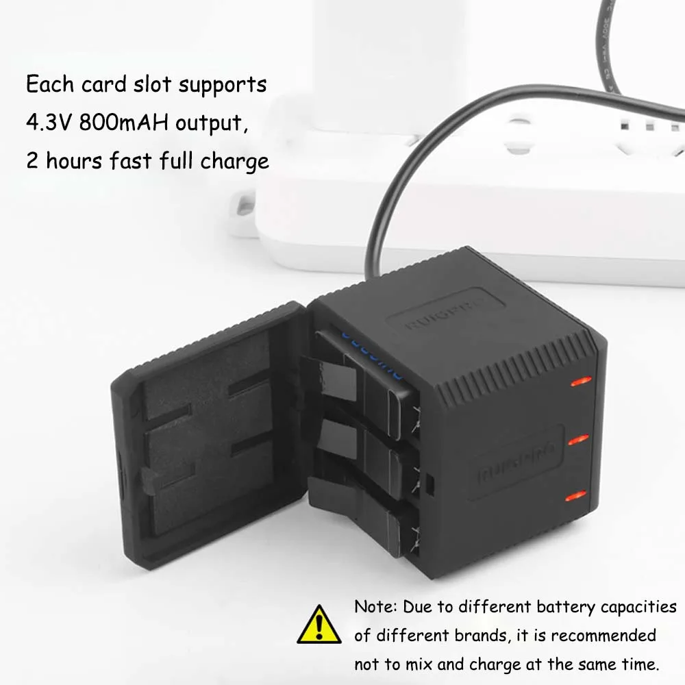 E3633-3 Slot Battery Charger for Gopro6-5