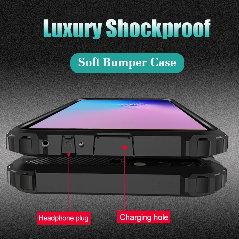 

Luxury Armor Bumper Case On The For Samsung Galaxy S7 Edge S9 S10 S8 Plus Shockproof Case Cover For Note 9 10 Silicon Phone Case