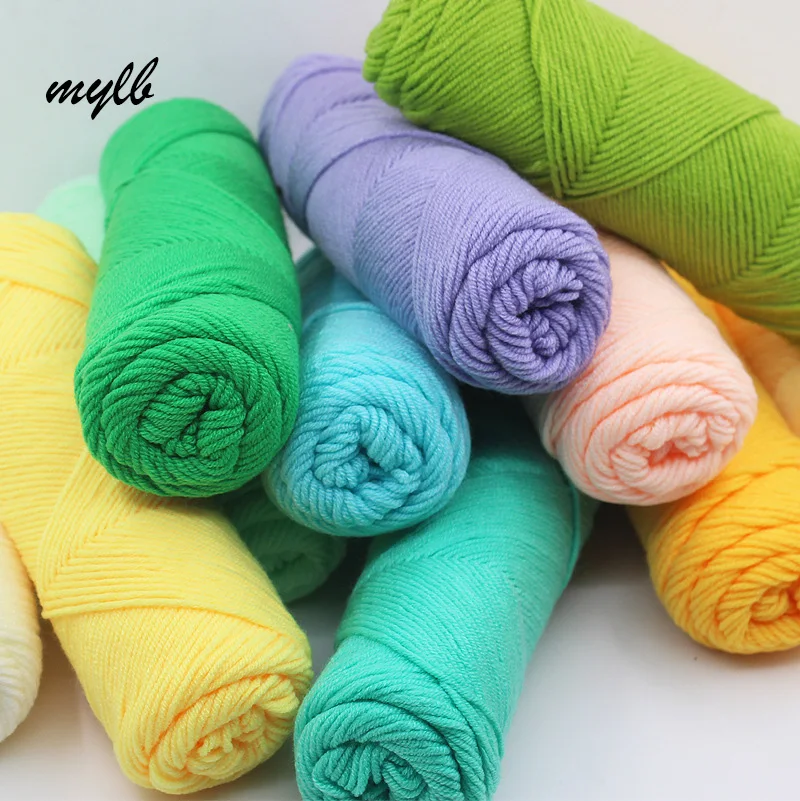 

mylb wholesale 10 pcs/lot 500g natural soft silk milk cotton yarn thick yarn for knitting baby wool crochet yarn weave thread