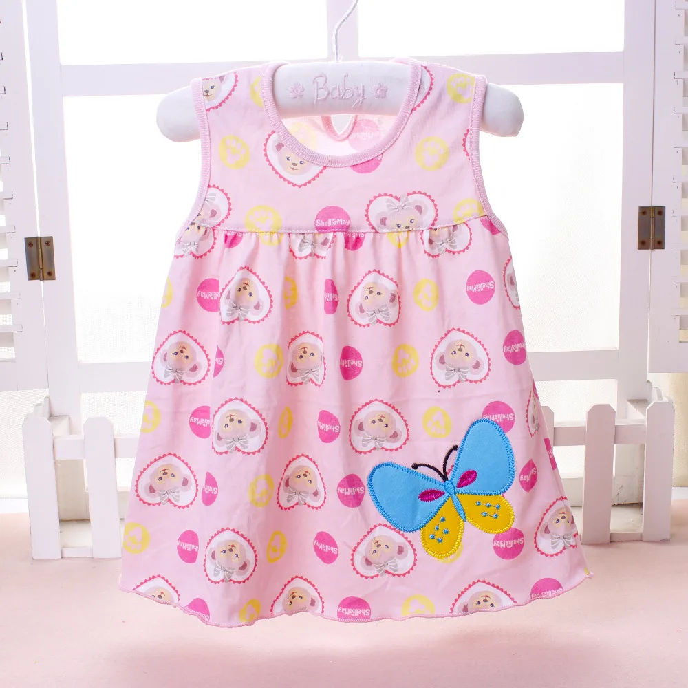 2018 Summer one year Baby Girl Cotton Dress Infant Kids Princess