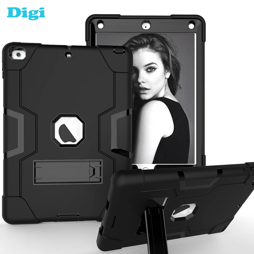 

for iPad 2018 9.7 inch Tablet Case iPad 6th Generation 6 Gen Shockproof Armor Case With Desktop Holder Cover for iPad 9.7 Case