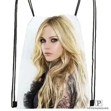 Custom Avril Lavigne 005 Drawstring Backpack Bag Cute Daypack Kids Satchel (Black Back) 31x40cm#180612-03-Avril