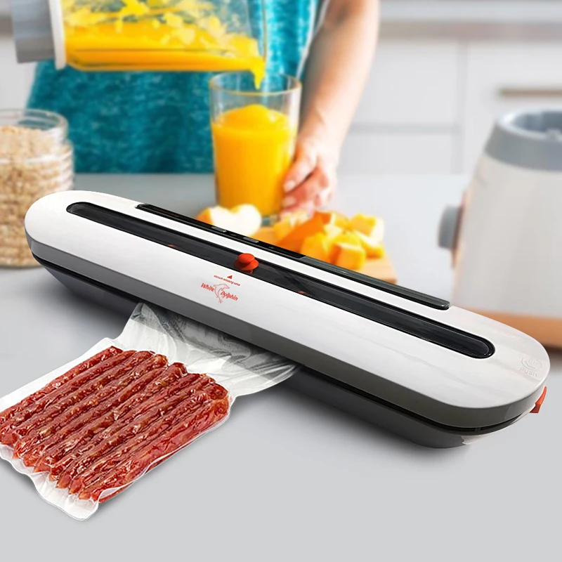 

White Dolphin Vacuum Food Sealer Machine 220V 110V Home Mini Vacuum Sealer Packaging Machine With 10pcs Food Storage Bags