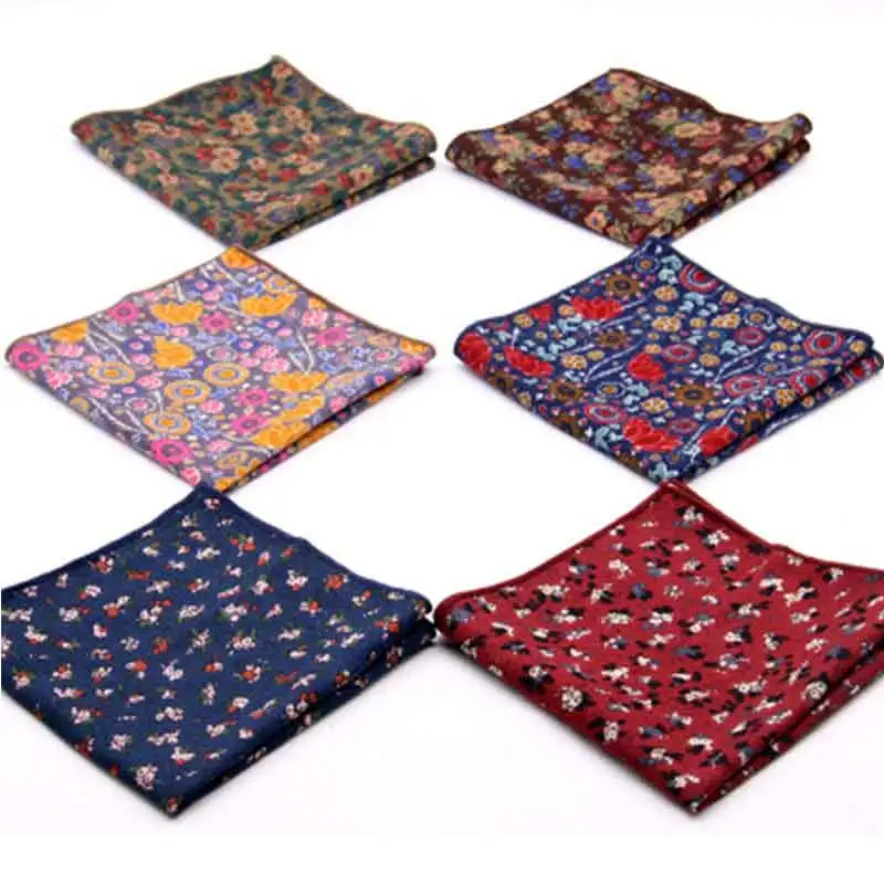 Cotton Hankerchief Scarves Vintage Fabric Men Pocket Square Handkerchiefs Sweat Absorbing 25*25cm S
