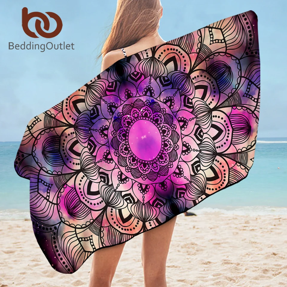 BeddingOutlet Mandala Beach Towel Watercolor Bathroom Towel for Adults