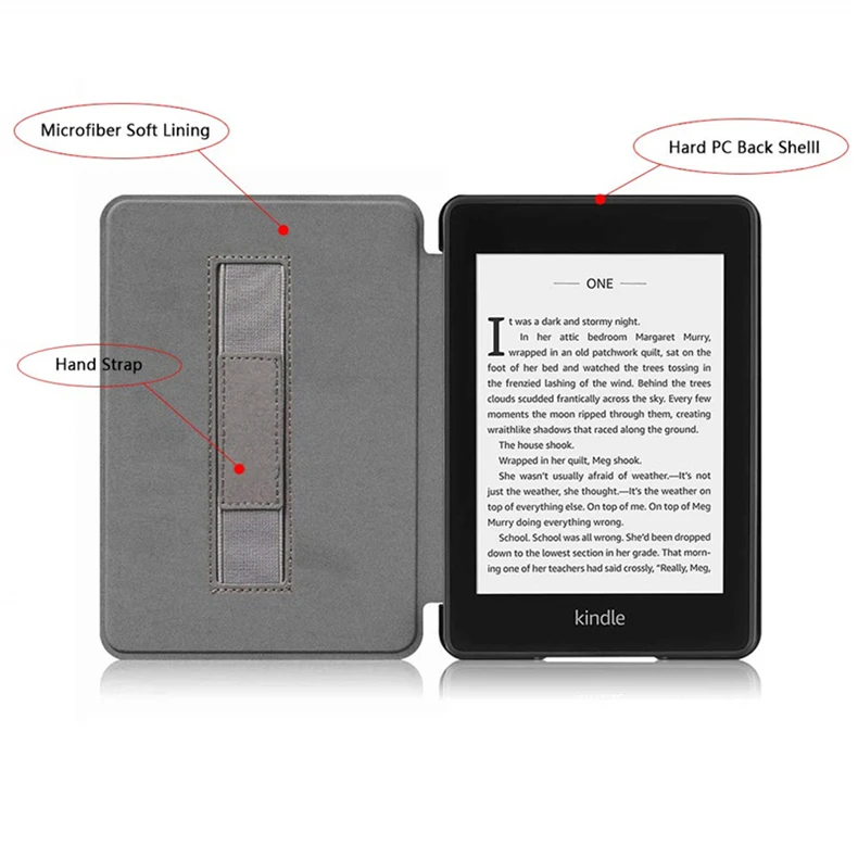 Чехол для всех новых Kindle 10th Gen, тонкий защитный смарт-чехол с принтом из искусственной кожи, чехол с ремешком на руку для Kindle