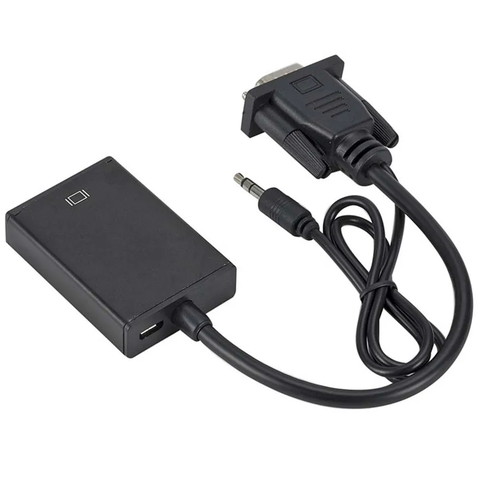YuBeter преобразователь из VGA в HDMI с 3,5 мм аудио 1920x1080 60 Гц аналого-цифровой сигнал Выход для ПК ноутбук dvd-плеер монитор