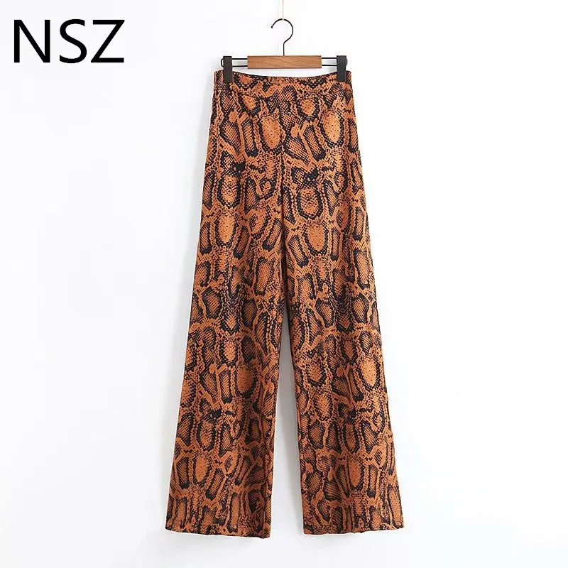 Women Snake Animal Print Sexy Straight Pants Loose Casual Party Elegant Street style Trousers | Женская одежда
