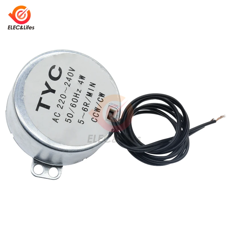 TYC-50 50/60Hz AC 12V Synchronous Motor 5/6RPM CW/CCW 4W For Microwave Turntable 