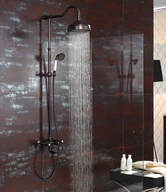 Free Ship Oil Rubbed Bronze Clour Waterfall Rainfall Shower Tub