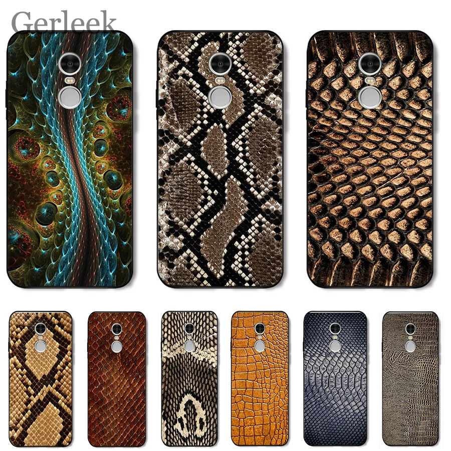 

Mobile Phone Case Snake Skin Texture For Xiaomi Redmi Note 4 4A 4X 5 5A 6 7 GO S2 6A Pro Plus Prime Cover