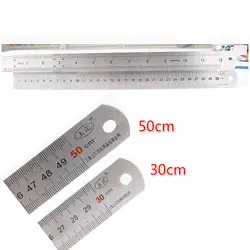 1 шт. металлическая линейка прямая измерительная точная шкала из нержавеющей стали двухсторонняя 30 см/50 см для школьного офиса