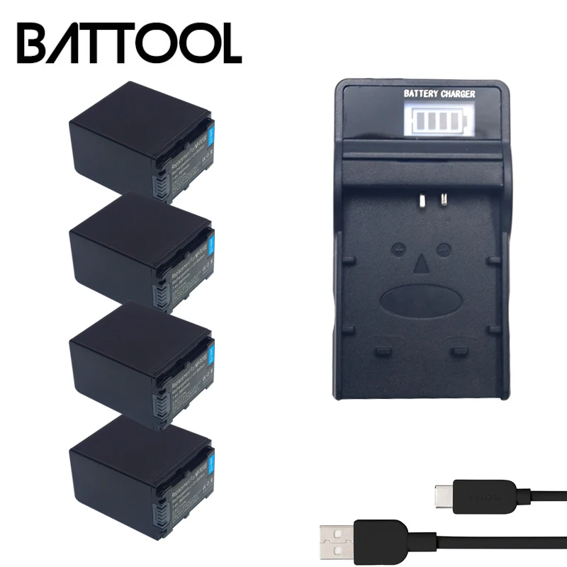 

4X NP-FV100 NP FV100 NPFV100 Rechargeable Li-ion Battery+LCDBattery Charger For Sony DCR-SR15 SR21 SR68 SR88 SX15 SX21 SX44 SX45