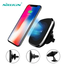 NILLKIN беспроводное автомобильное зарядное устройство Держатель для iPhone Xr X Xs Max 8 магнитное зарядное устройство для телефона для iPhone 8 Xr 10 Вт Qi быстрая Беспроводная зарядка
