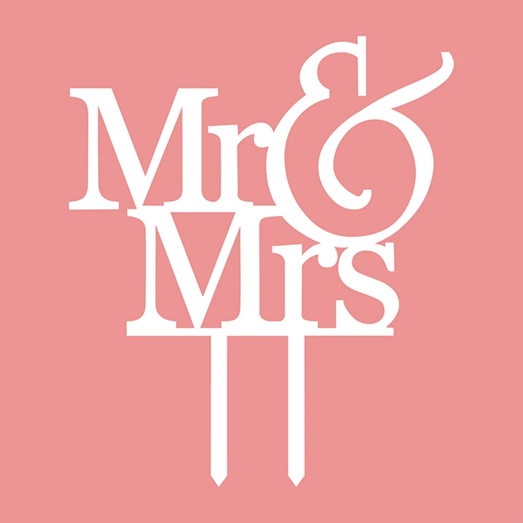Mr & Mrs акрил/деревянный для торта Топпер листок вкладыш торт украшение для свадебного торта
