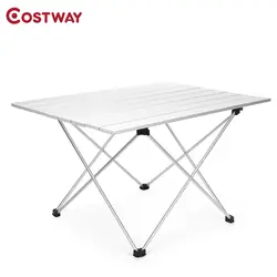 COSTWAY открытый алюминиевый сплав портативный складной стол для пикника чайный стол Кемпинг барбекю квадратный стол W0270
