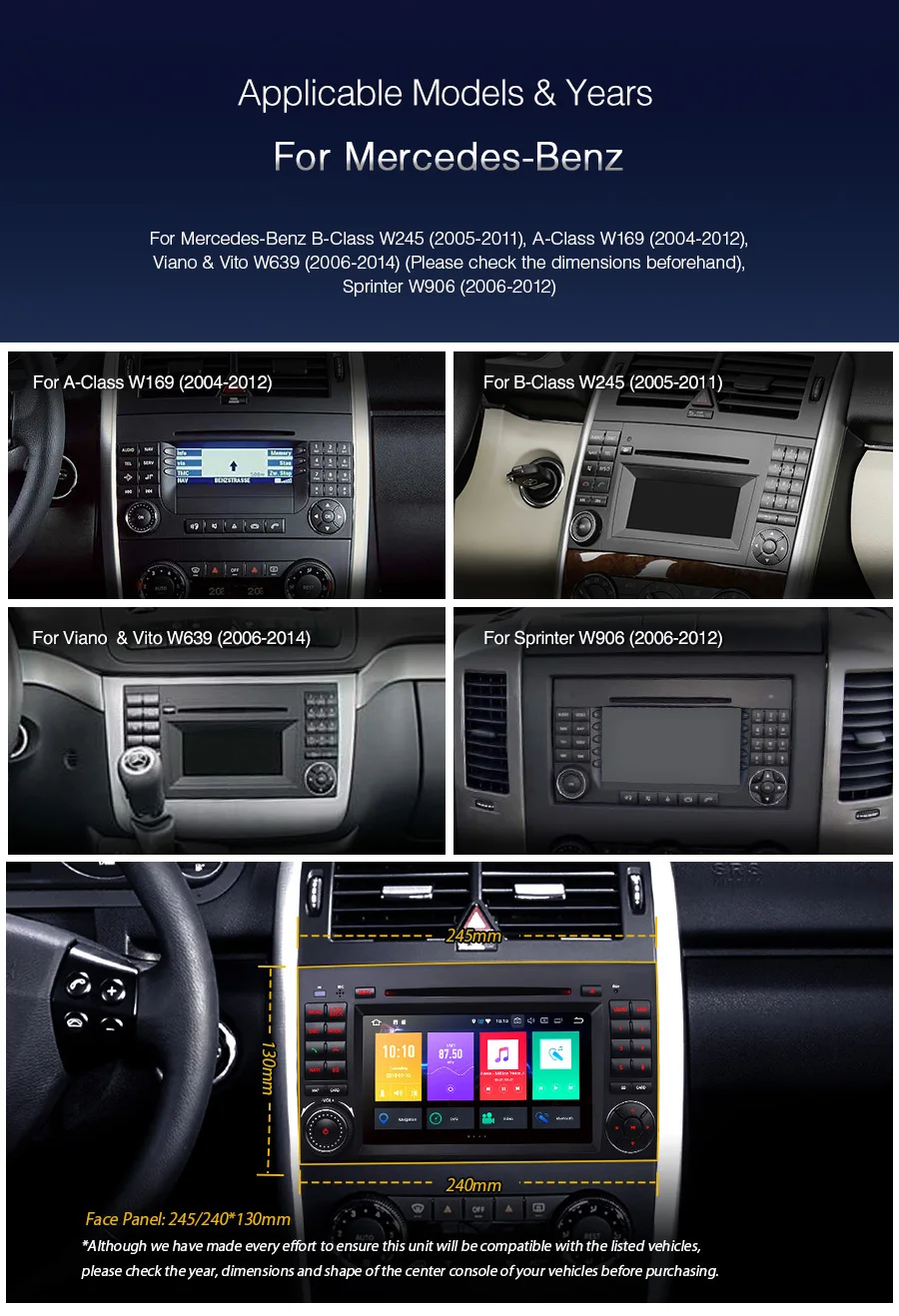 Discount XTRONS 7"Android 9.0 Octa Core Car DVD Player for Mercedes Benz W245 W169 Viano Vito W639 Sprinter W906 2006-2008 2009 2010 2011 2 Discount XTRONS 7"Android 9.0 Octa Core Car DVD Player for Mercedes Benz W245 W169 Viano Vito W639 Sprinter W906 2006-2008 2009 2010 2011 2