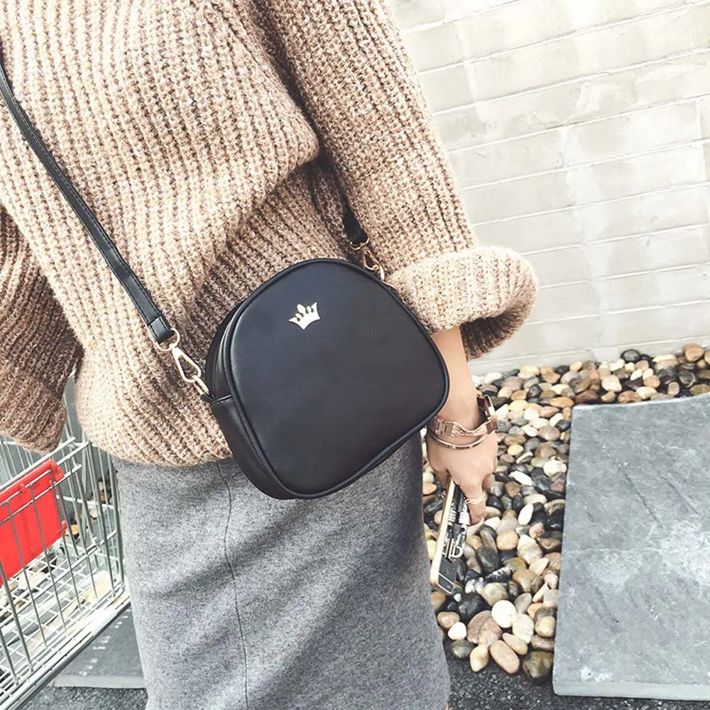 

Design Fashion Women Round Bag Leather Women's Circular Crossbody Shoulder Messenger Bags Ladies Purse Female Bolsa Handbag 10H