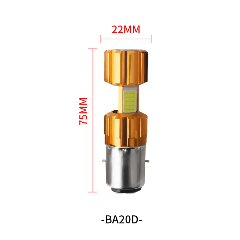 BA20D светодиодный COB Мотоцикл Велосипед Hi/Lo фара лампа 6500K WhiteDC12-24V