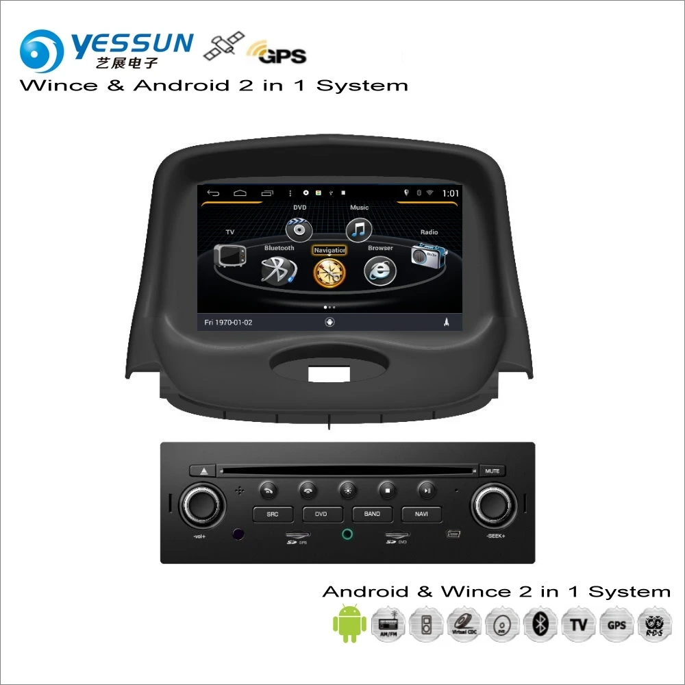 Perfect YESSUN For Peugeot 206 2004~2009 - Car Android Multimedia Radio CD DVD Player GPS Navi Map Navigation Audio Video Stereo System 3