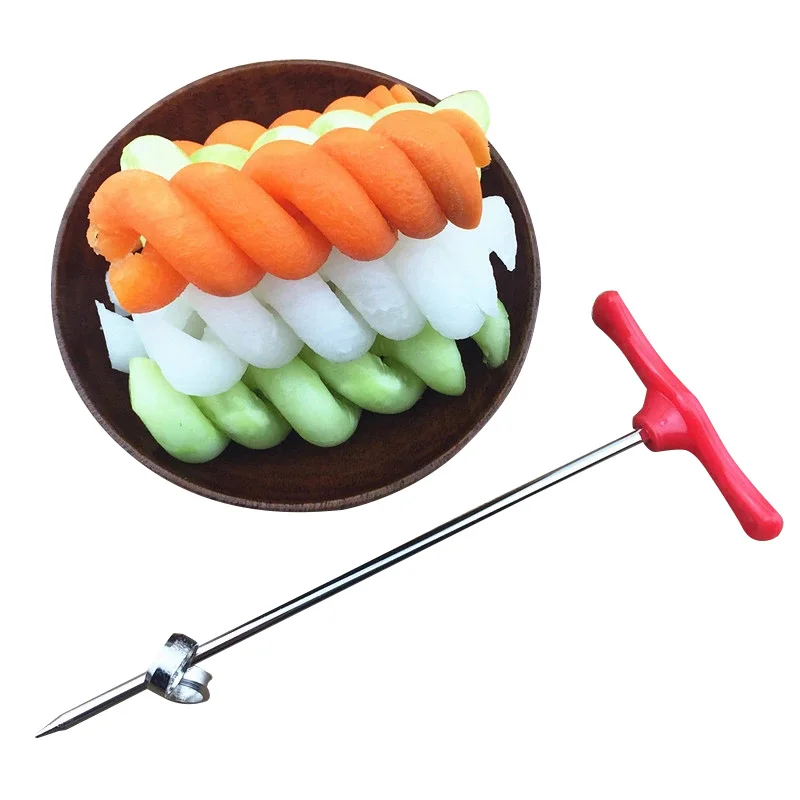

Manual Spiral Screw Slicer Plastic PP + Steel Wire Potato Carrot Cucumber Vegetables Spiral Tool Kitchen Tools