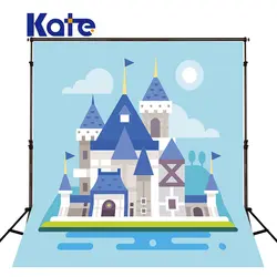 8x8ft Kate новорожденных фонов фотографии Задний план замок мультфильм мир сказки Задний план для детей фотосессии