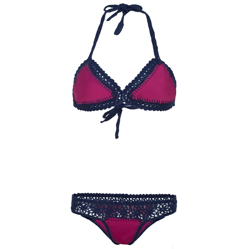 

Women's Bikini Bottom Crocheted with Elastic Swimsuits Handmade Tie-up Adjustable Swimwear Pants