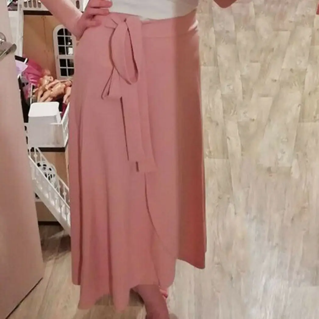 

3 Colors Plus Size Womens Solid Wrap Skirt Strappy Tunic Irregular M-6XL Size Swing Skirt Sexy Ladies Party Wear Summer Clothes