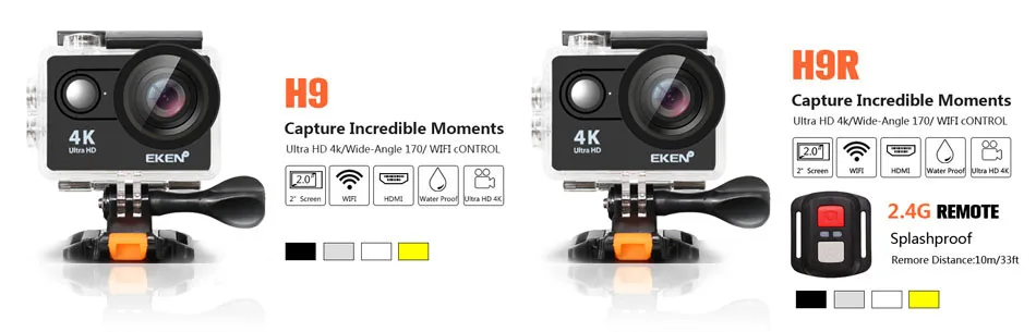 Экшн-камера 4 K/30FPS 1080 p/60fps 20MP Ultra HD Mini CAME Cam WiFi водонепроницаемая Спортивная камера от eken H9 H9R