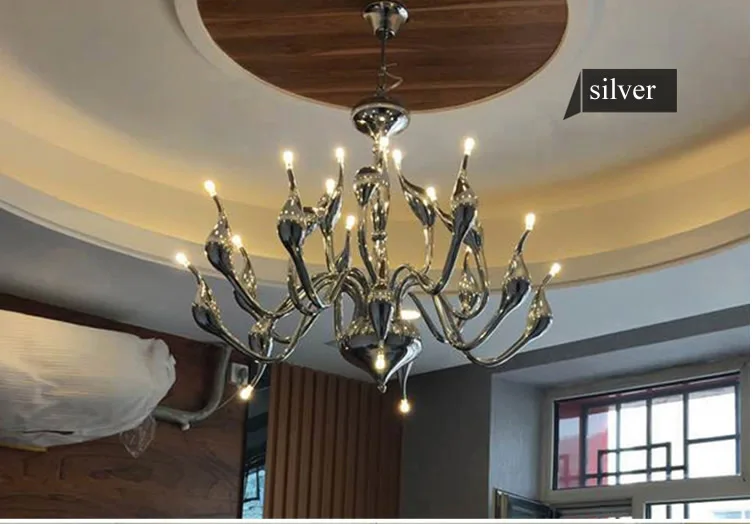 Lustres de Cristal Conduziu a Lâmpada do Teto Deco Vela Europeu Levou Cisne Decoração g4 Quarto Sala Modern Frete Grátis Art 6 Cheap Lustres