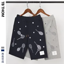 ТБ том мужские повседневные шорты с теннисной ракетой вышивка летние спортивные шорты мужские модные хлопковые шорты мужские молодежные