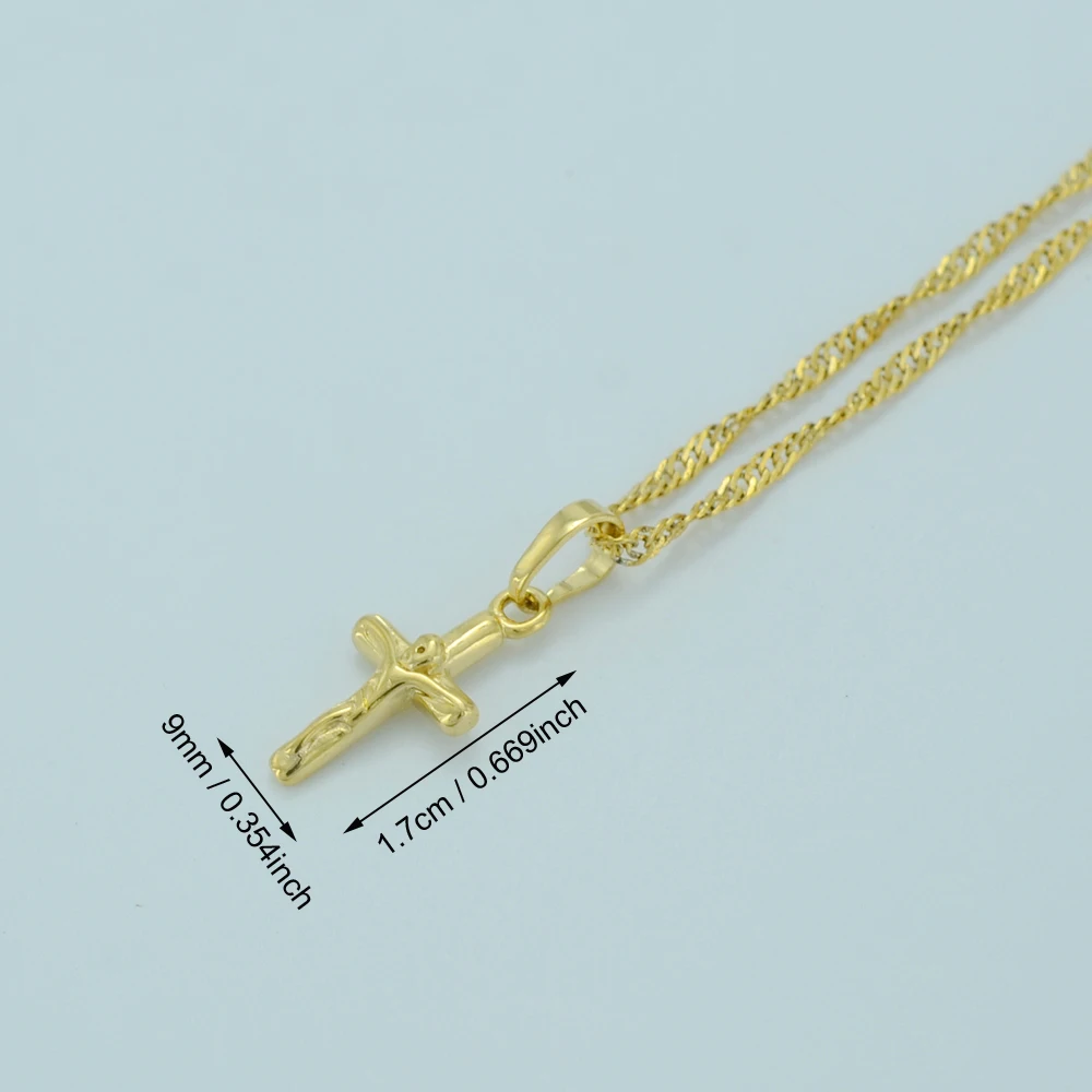 Anniyo Small Mini Jesus Cross Necklaces for Women,Charms