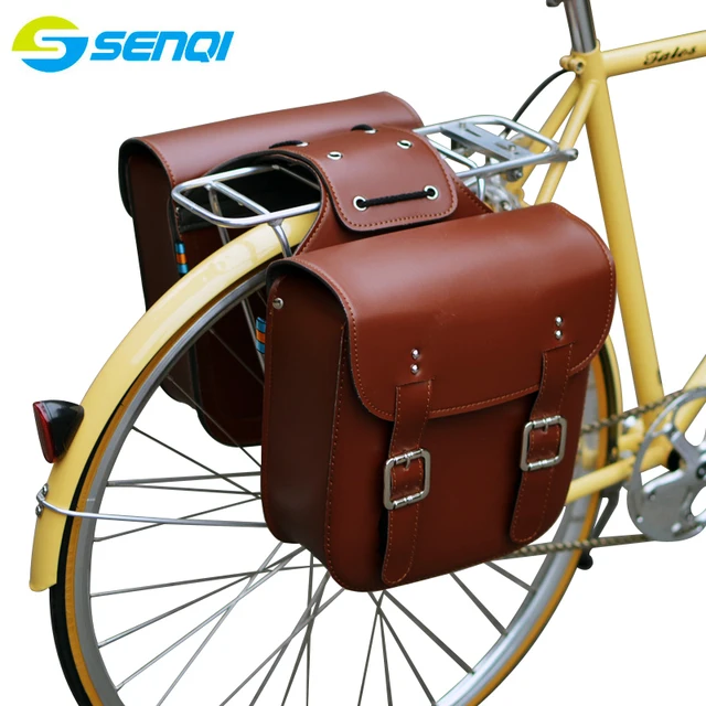Retro Bicycle Rack Bag Leather Rear Bike Bags Robust Retro Bicycle Rack Bag Leather Rear Bike Bags Robust Seatpost For