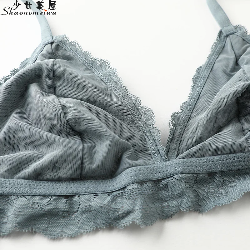 Tanie Shaonvmeiwu francuski sexy koronki ultra cienki kombinezon z przezroczystą, prążkowany biustonosz pokrywa bralette bielizna dla kobiet