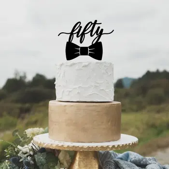 

Custom Black Acrylic Cake Topper Fifty Birthday Cake Topper 50th Birthday Cake Topper for Men Happy Birthday Gift