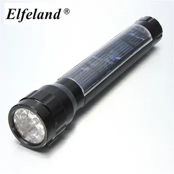 

Elfeland Waterproof 7 LED Solar Flashlight Super Bright LED Torch Lamp Travel Light Camping Hiking Flash Light New Years