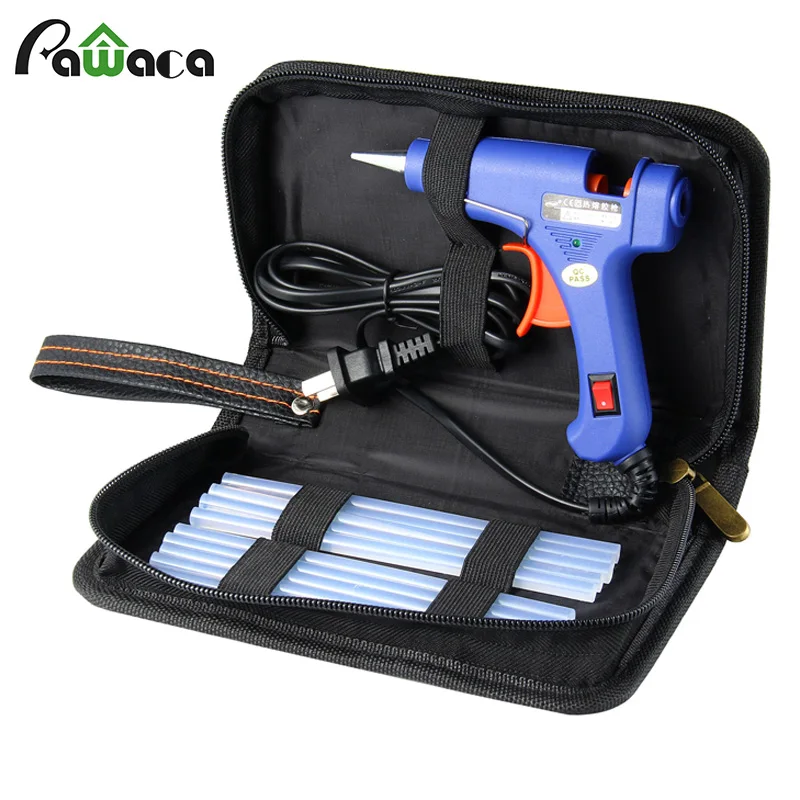 

20W/60W EU US Plug Hot Melting Tool set Glue Gun with 10PCS Glue Stick with bag Industrial Thermo Electric Heat Temperature TooL