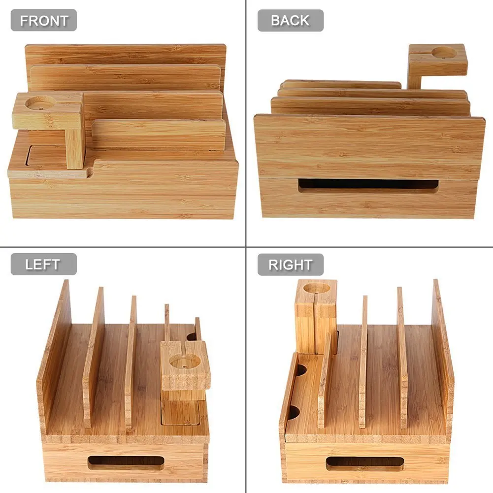 Универсальный держатель для сотового телефона, планшета, ПК, Бамбуковая зарядная док-станция, деревянная подставка для хранения Apple Watch, iPad, iPhone 5, 6, 7, 8 Plus