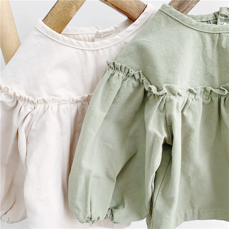 Primavera e Outono Anos de Idade das Crianças Cabolsa de Manga Bebê Camisas Meninas Crianças Novo 1-3 Comprida Camisa 2020 18 Blusas e camisas