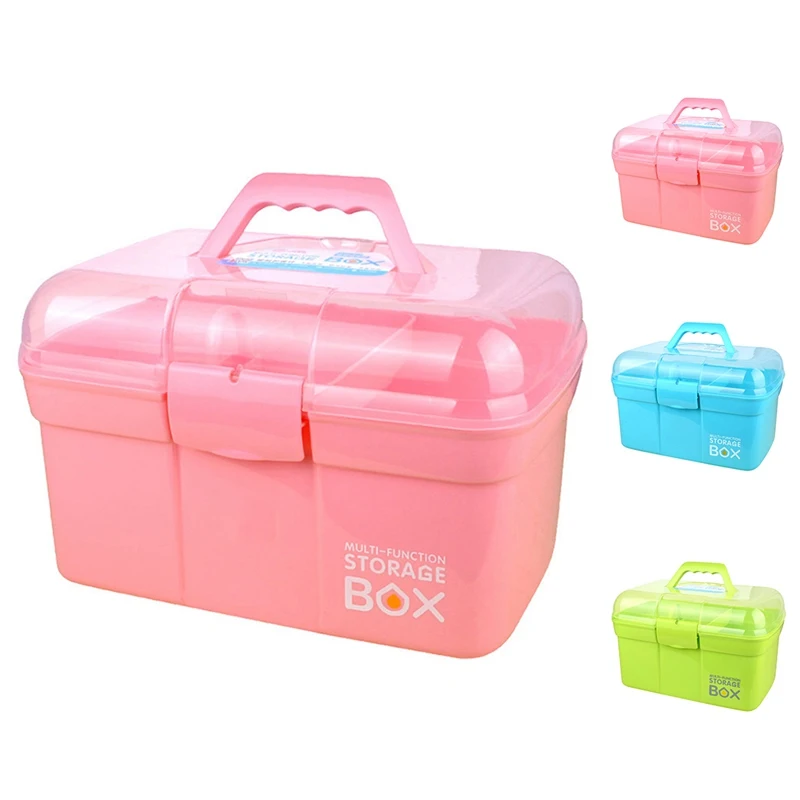 

Multi Layer Medicine Storage Box Plastic First Aid Kit Box Emergency Medical Chest Storage Organizer Handle Portable Medical Box